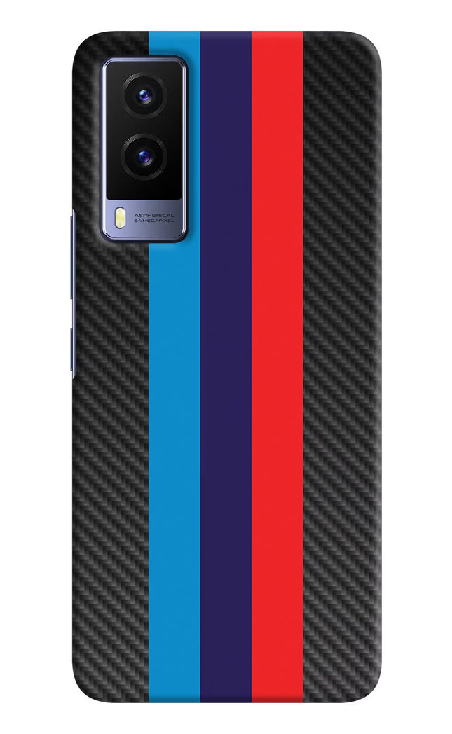 BMW Stripes Pattern Vivo V21E 5G Hard Case Back Cover by Casekaro