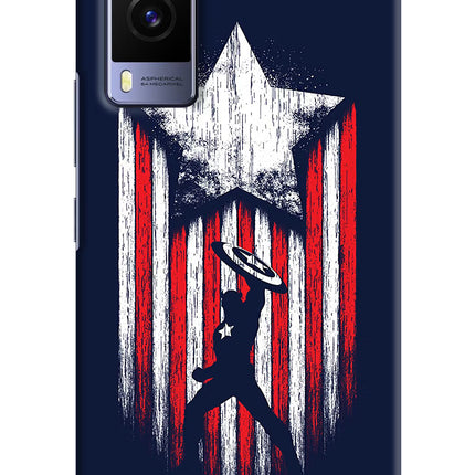 Captain America Marvel Art Vivo V21E 5G Hard Case Back Cover by Casekaro