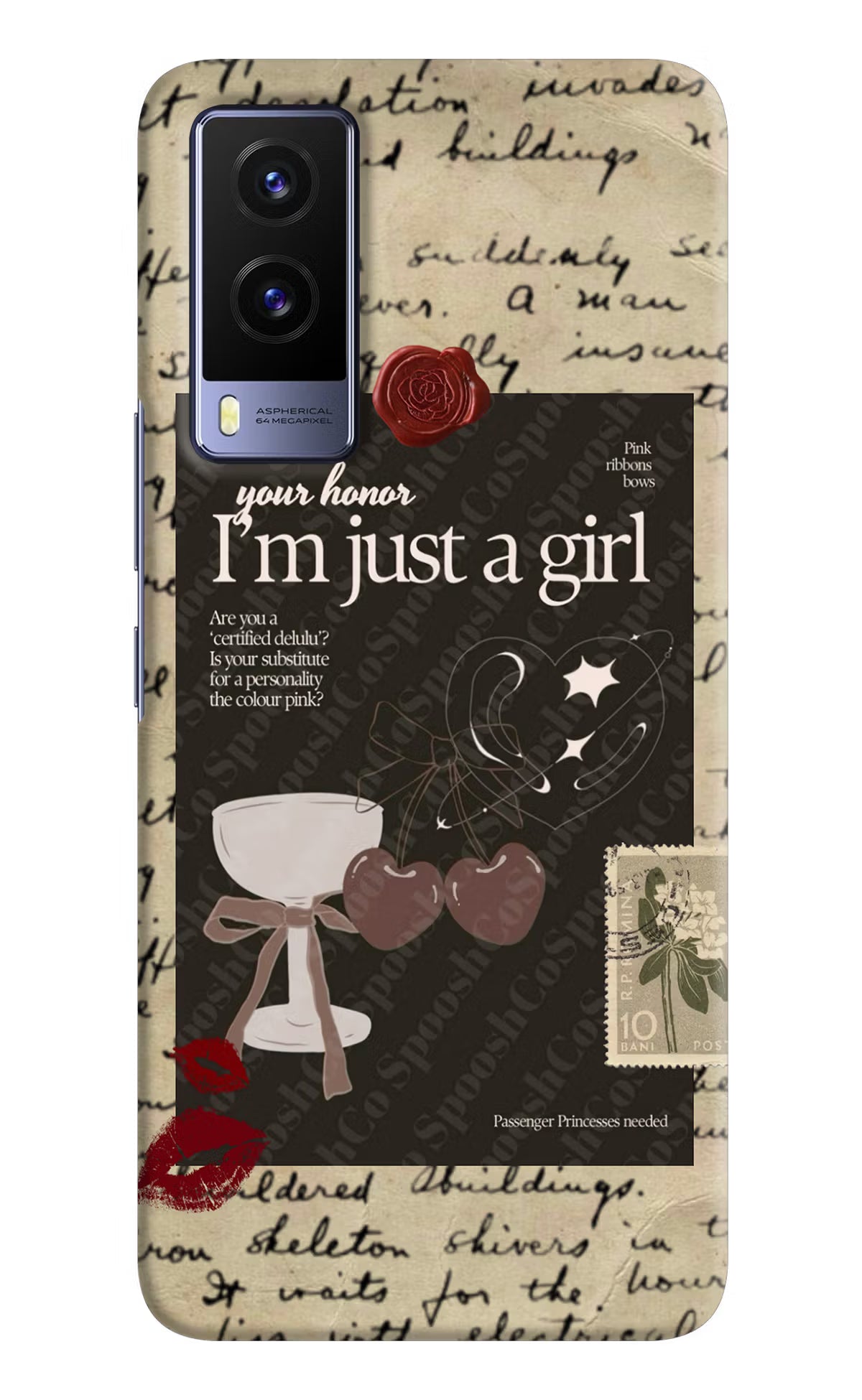 I am just a girl Vivo V21E 5G Hard Case Back Cover by Casekaro