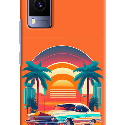 Palm Drive 80s Vivo V21E 5G Hard Case Back Cover by Casekaro