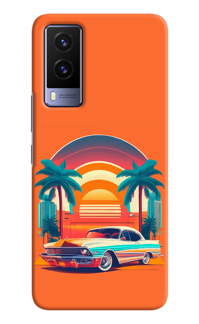 Palm Drive 80s Vivo V21E 5G Hard Case Back Cover by Casekaro