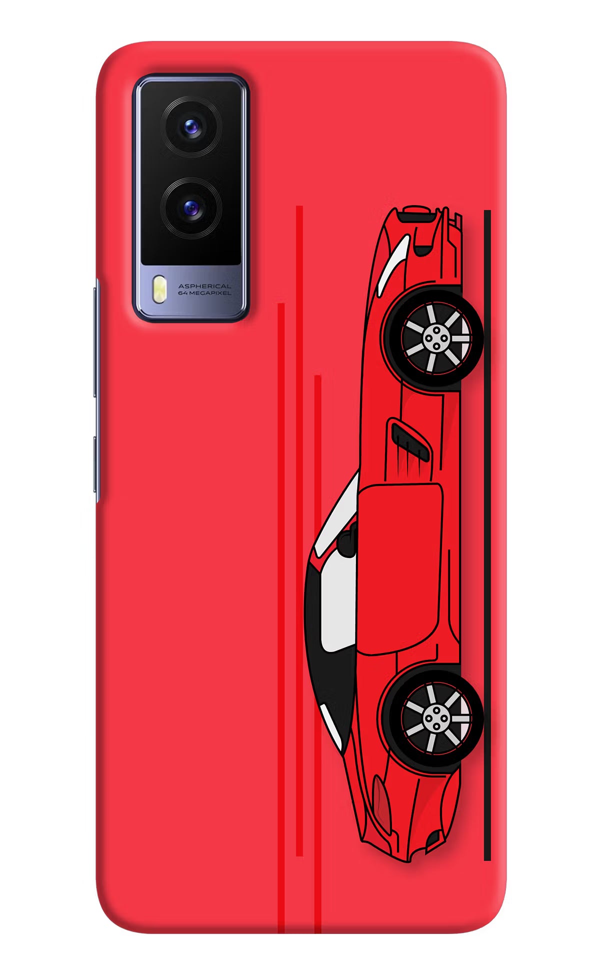 Red Velocity Vivo V21E 5G Hard Case Back Cover by Casekaro