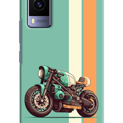 Striped Moto Drift Vivo V21E 5G Hard Case Back Cover by Casekaro
