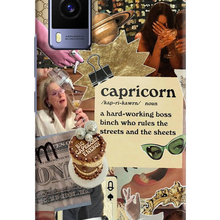 Capricorn Zodiac Vivo V21E 5G Hard Case Back Cover by Casekaro