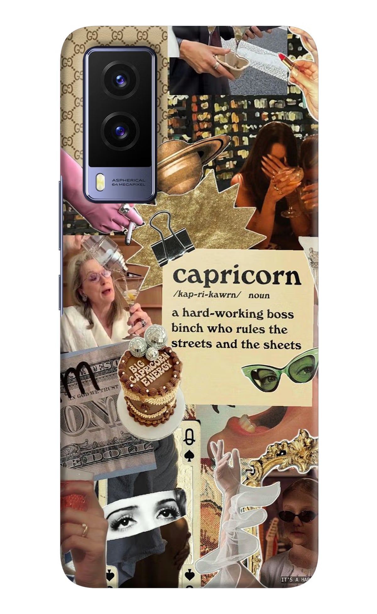 Capricorn Zodiac Vivo V21E 5G Hard Case Back Cover by Casekaro
