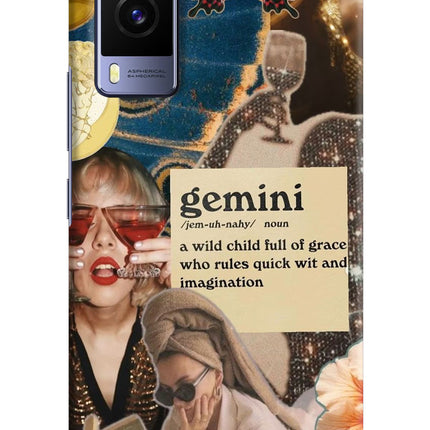 Gemini Zodiac Vivo V21E 5G Hard Case Back Cover by Casekaro