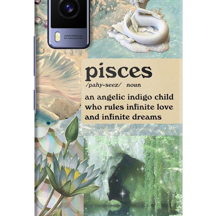 Pisces Zodiac Vivo V21E 5G Hard Case Back Cover by Casekaro