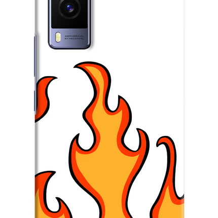 Fired Up – White Vivo V21E 5G Hard Case Back Cover by Casekaro