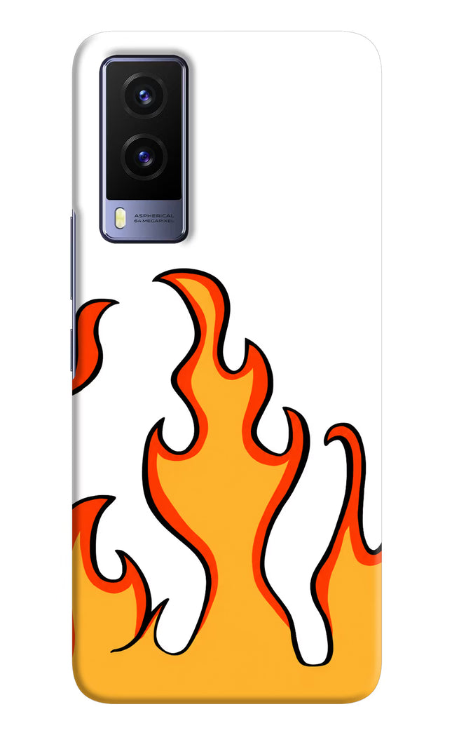 Fired Up – White Vivo V21E 5G Hard Case Back Cover by Casekaro