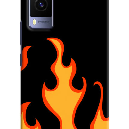 Fired Up – Black Vivo V21E 5G Hard Case Back Cover by Casekaro