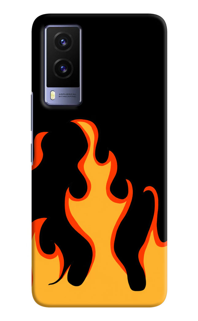 Fired Up – Black Vivo V21E 5G Hard Case Back Cover by Casekaro