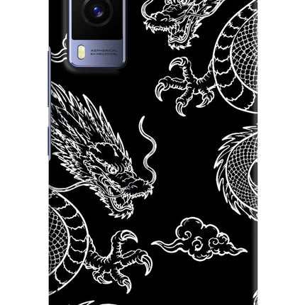Twin Dragons Vivo V21E 5G Hard Case Back Cover by Casekaro