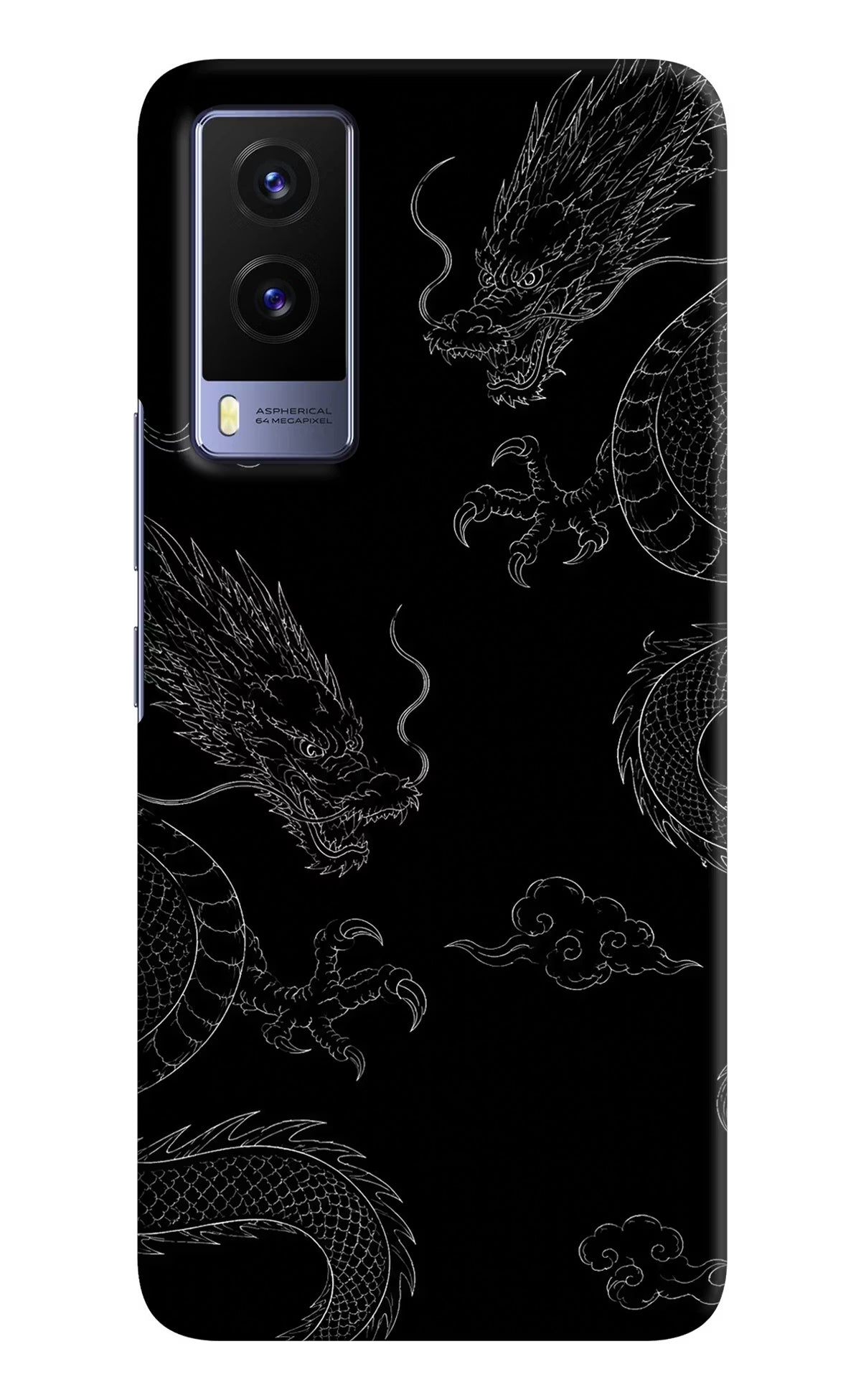 Twin Dragons Vivo V21E 5G Hard Case Back Cover by Casekaro
