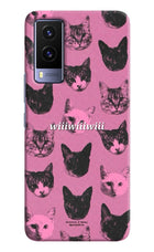 Pink Cats Vivo V21E 5G Hard Case Back Cover by Casekaro