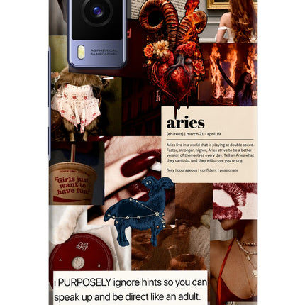 Zodiac Aries Vivo V21E 5G Hard Case Back Cover by Casekaro