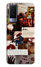 Zodiac Aries Vivo V21E 5G Hard Case Back Cover by Casekaro