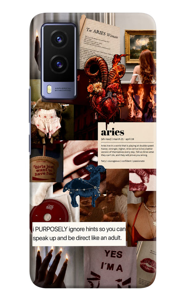 Zodiac Aries Vivo V21E 5G Hard Case Back Cover by Casekaro