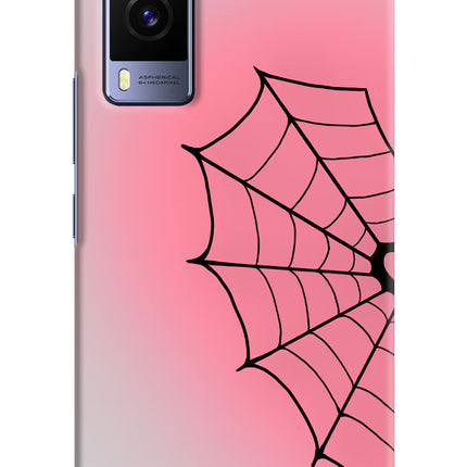 Pink Web Vivo V21E 5G Hard Case Back Cover by Casekaro