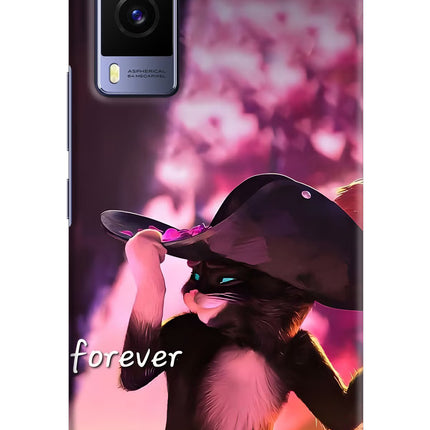 Forever Cat Vivo V21E 5G Hard Case Back Cover by Casekaro