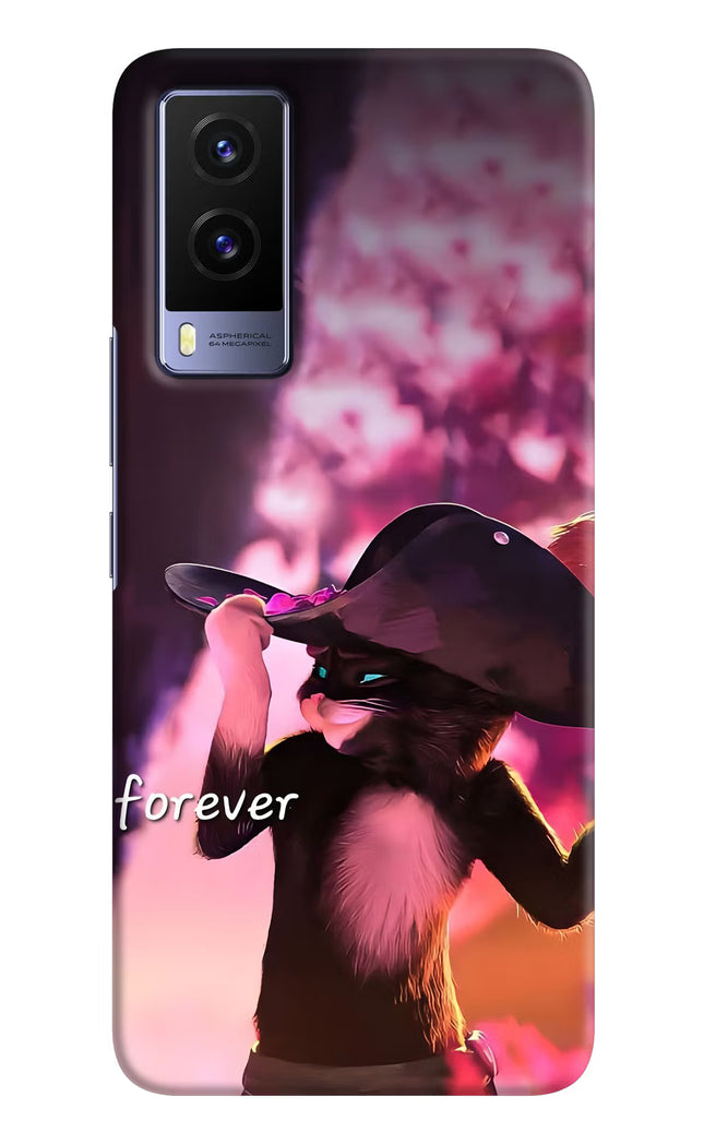 Forever Cat Vivo V21E 5G Hard Case Back Cover by Casekaro
