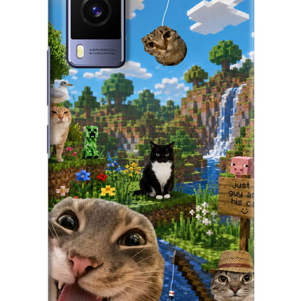Minecraft Cat Chaos Vivo V21E 5G Hard Case Back Cover by Casekaro