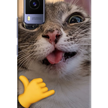 Silly Cat Call Vivo V21E 5G Hard Case Back Cover by Casekaro