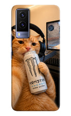 Gamer Cat Energy Vivo V21E 5G Hard Case Back Cover by Casekaro