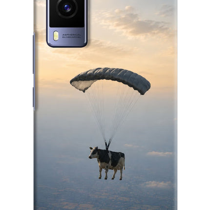 Skydiving Cow Vivo V21E 5G Hard Case Back Cover by Casekaro