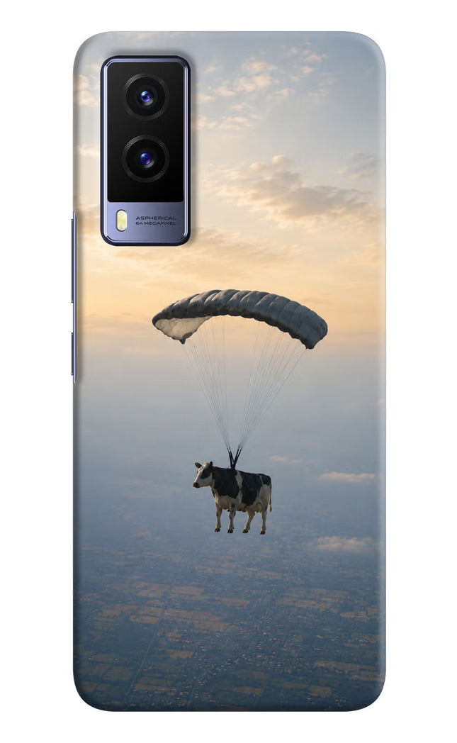 Skydiving Cow Vivo V21E 5G Hard Case Back Cover by Casekaro