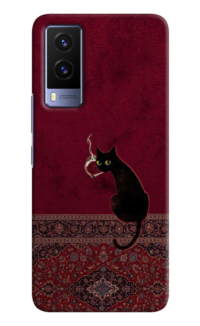Midnight Cat Vivo V21E 5G Hard Case Back Cover by Casekaro