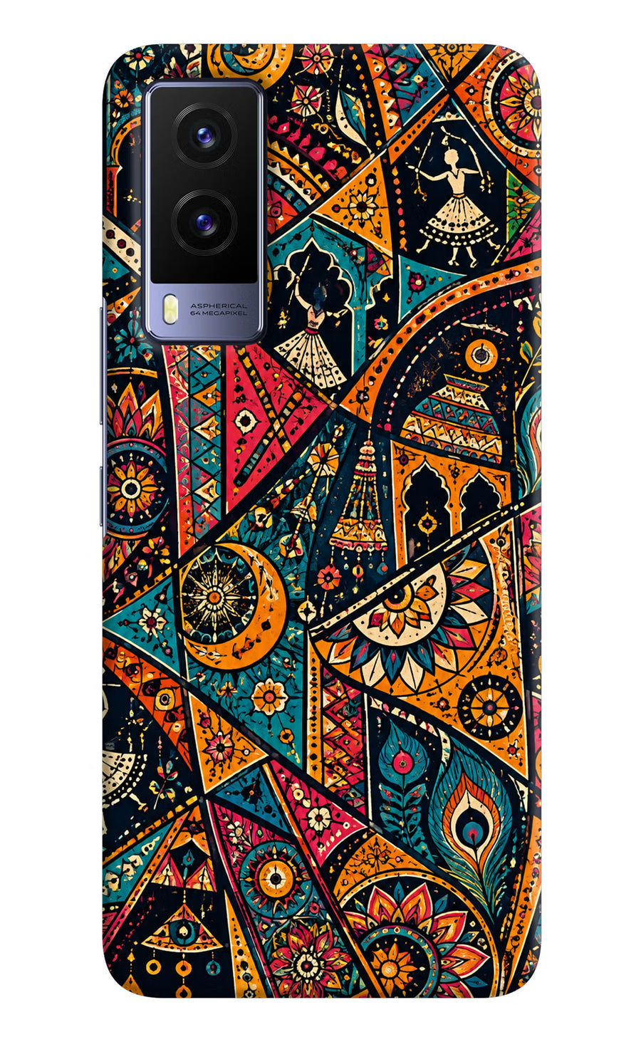 Folk Print Vivo V21E 5G Back Cover, Hard case
