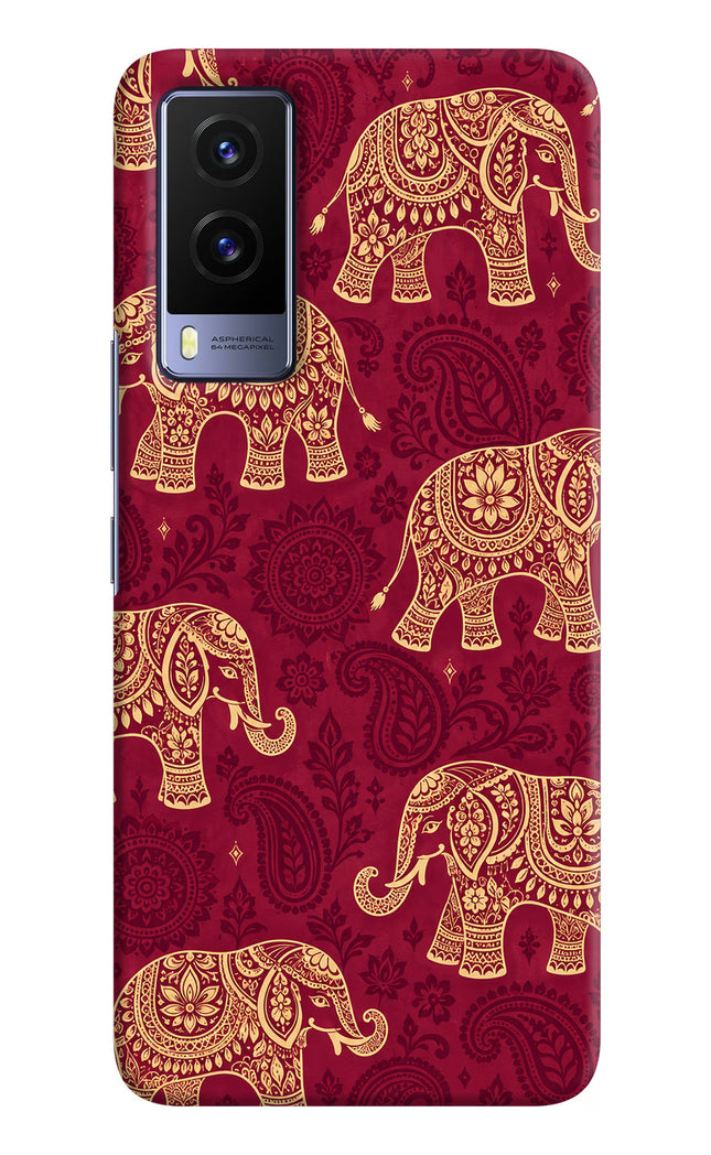 Maroon Elephant Vivo V21E 5G Hard Case Back Cover by Casekaro