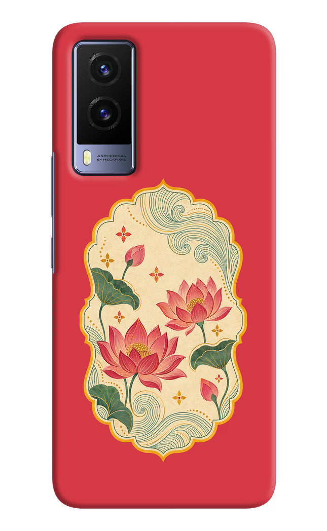 Pink Lotus Vivo V21E 5G Hard Case Back Cover by Casekaro