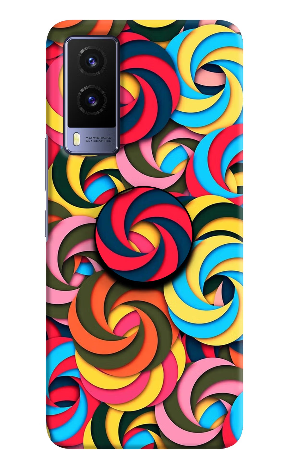 Spiral Pattern Vivo V21E 5G Pop Case by Casekaro