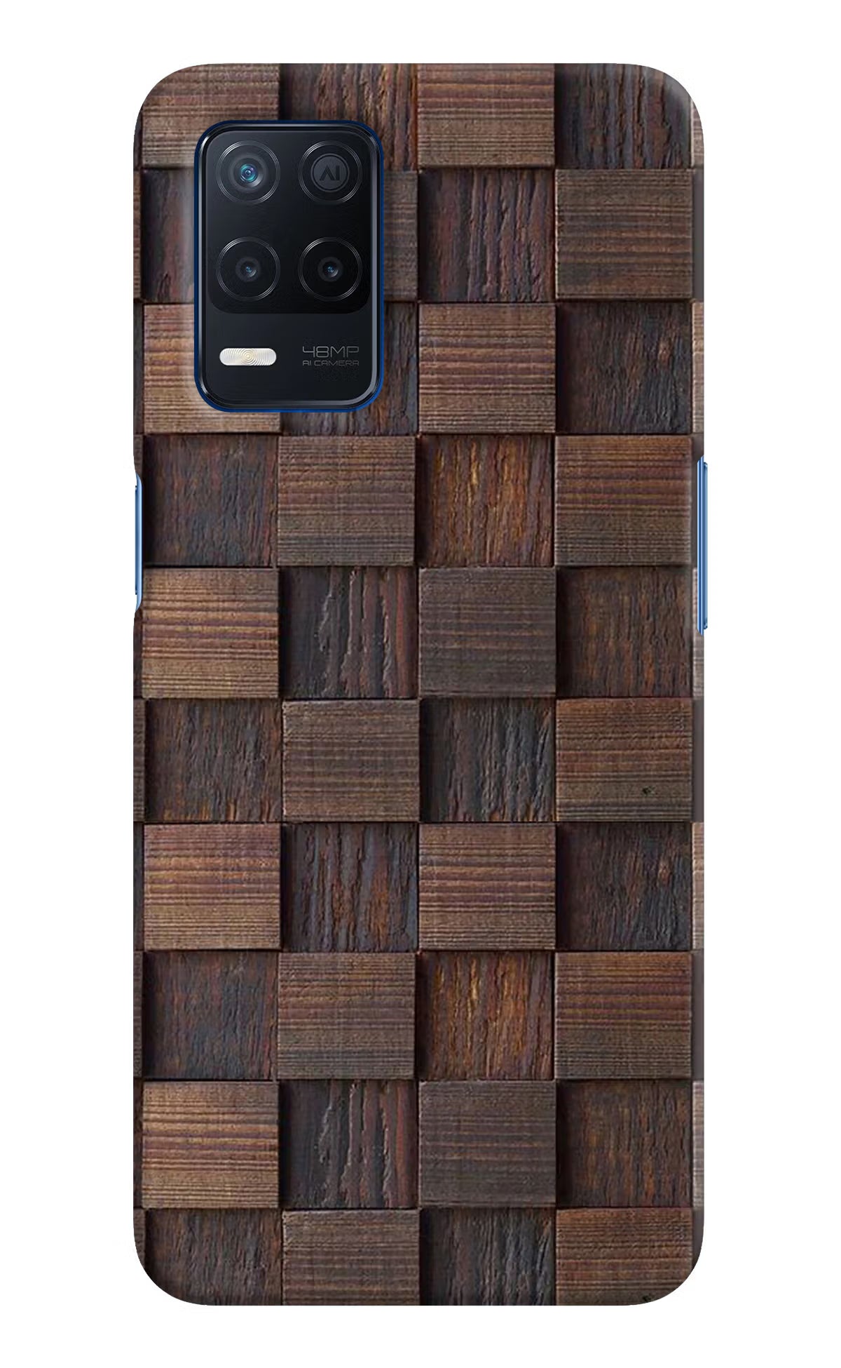 Wooden Cube Design Realme Narzo 30 5G Hard Case Back Cover by Casekaro
