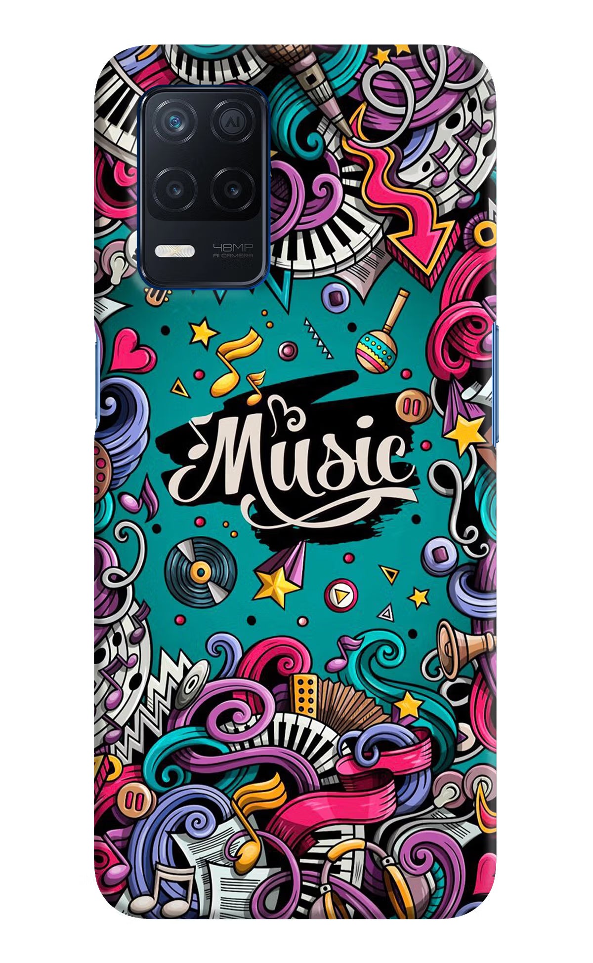 Music Graffiti Realme Narzo 30 5G Hard Case Back Cover by Casekaro