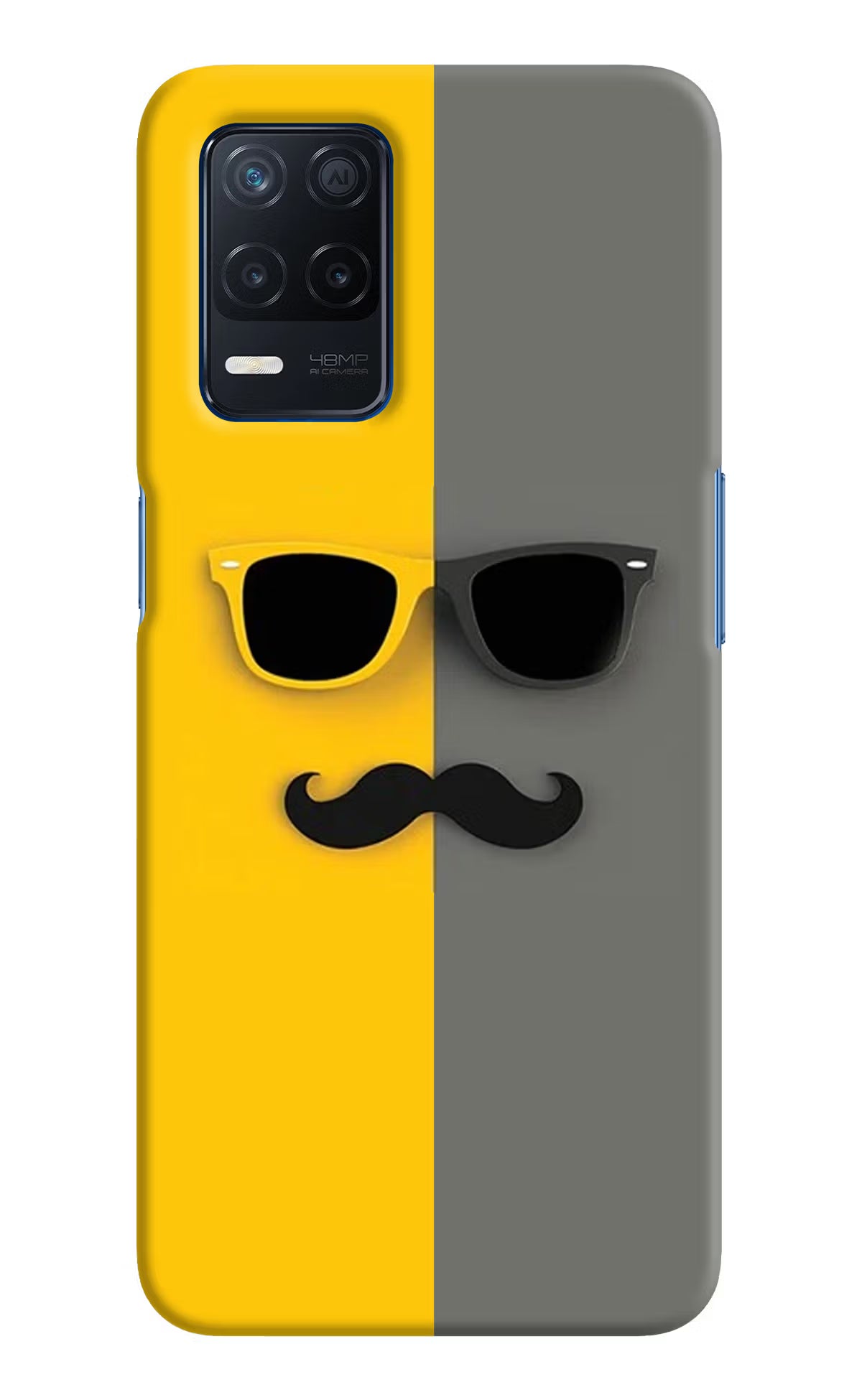 Sunglasses with Mustache Realme Narzo 30 5G Hard Case Back Cover by Casekaro