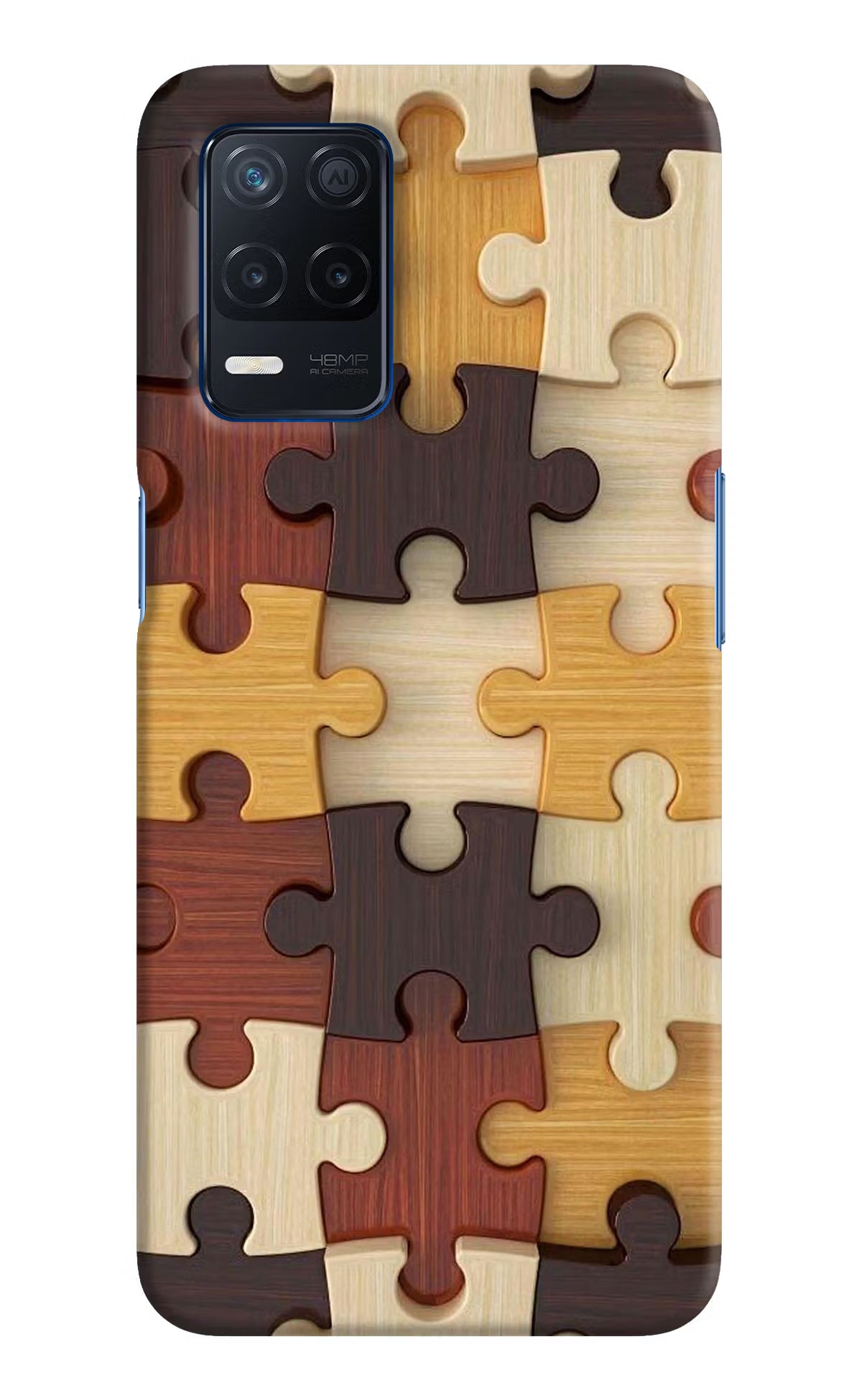 Wooden Puzzle Realme Narzo 30 5G Hard Case Back Cover by Casekaro