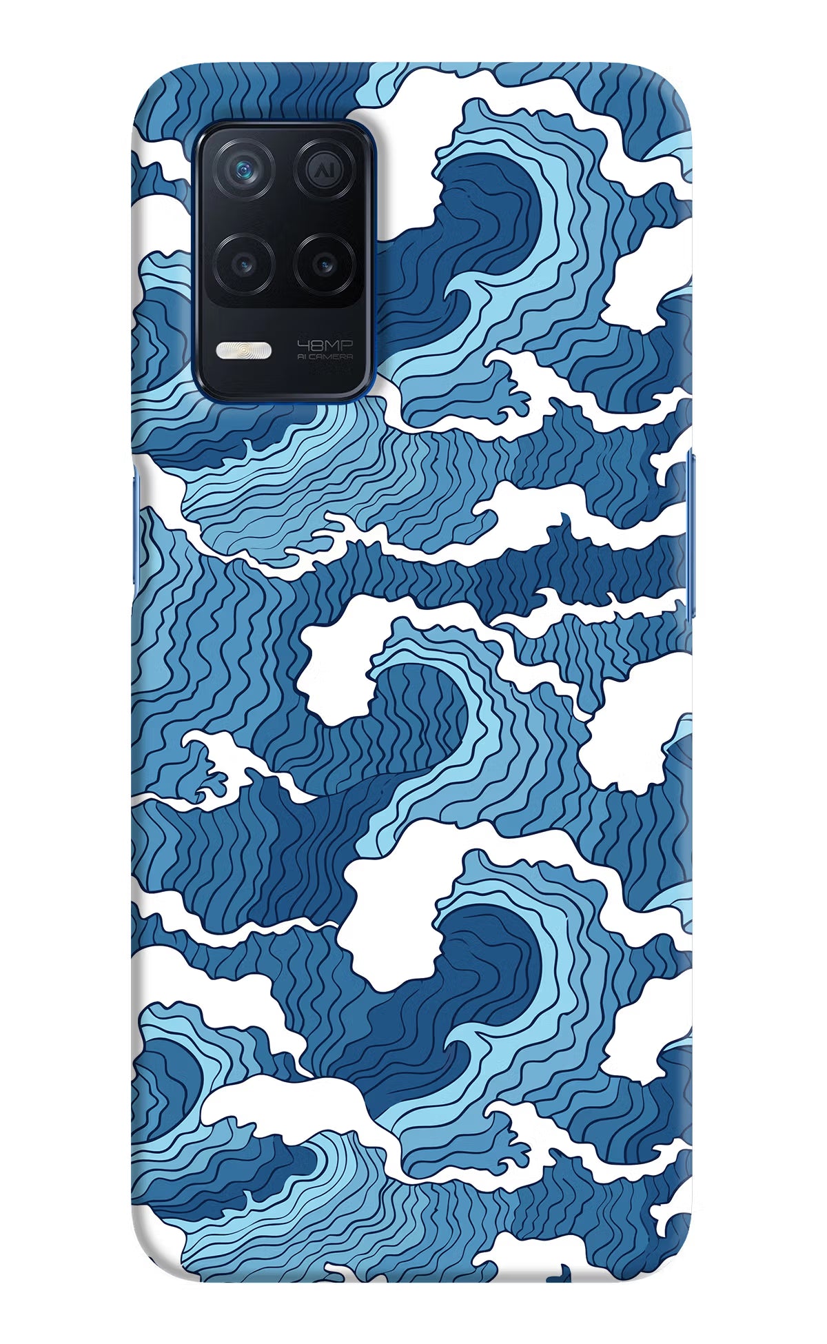 Blue Waves Realme Narzo 30 5G Hard Case Back Cover by Casekaro