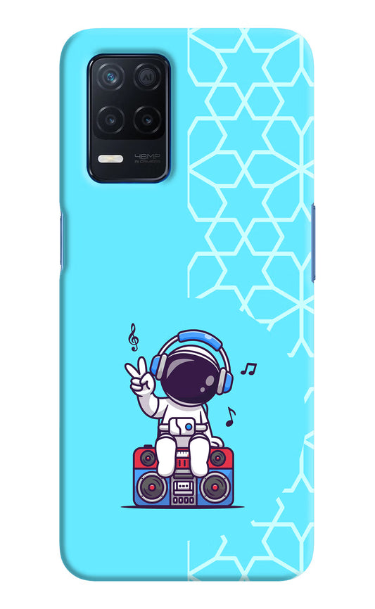 Cute Astronaut Chilling Realme Narzo 30 5G Hard Case Back Cover by Casekaro