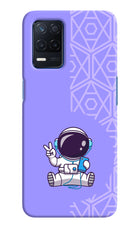 Cute Astronaut Chilling Realme Narzo 30 5G Hard Case Back Cover by Casekaro