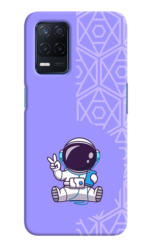 Cute Astronaut Chilling Realme Narzo 30 5G Hard Case Back Cover by Casekaro