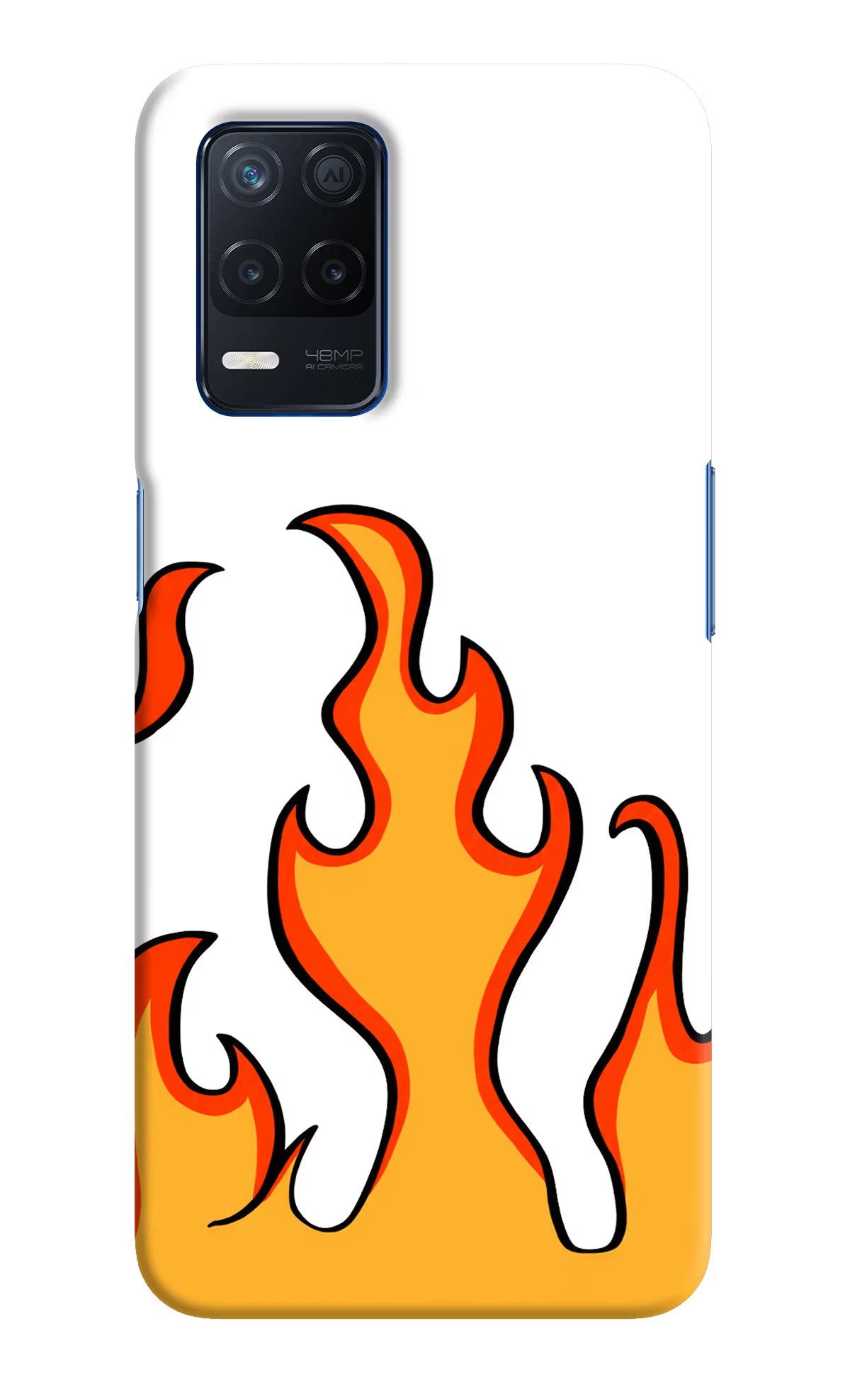 Fired Up – White Realme Narzo 30 5G Hard Case Back Cover by Casekaro