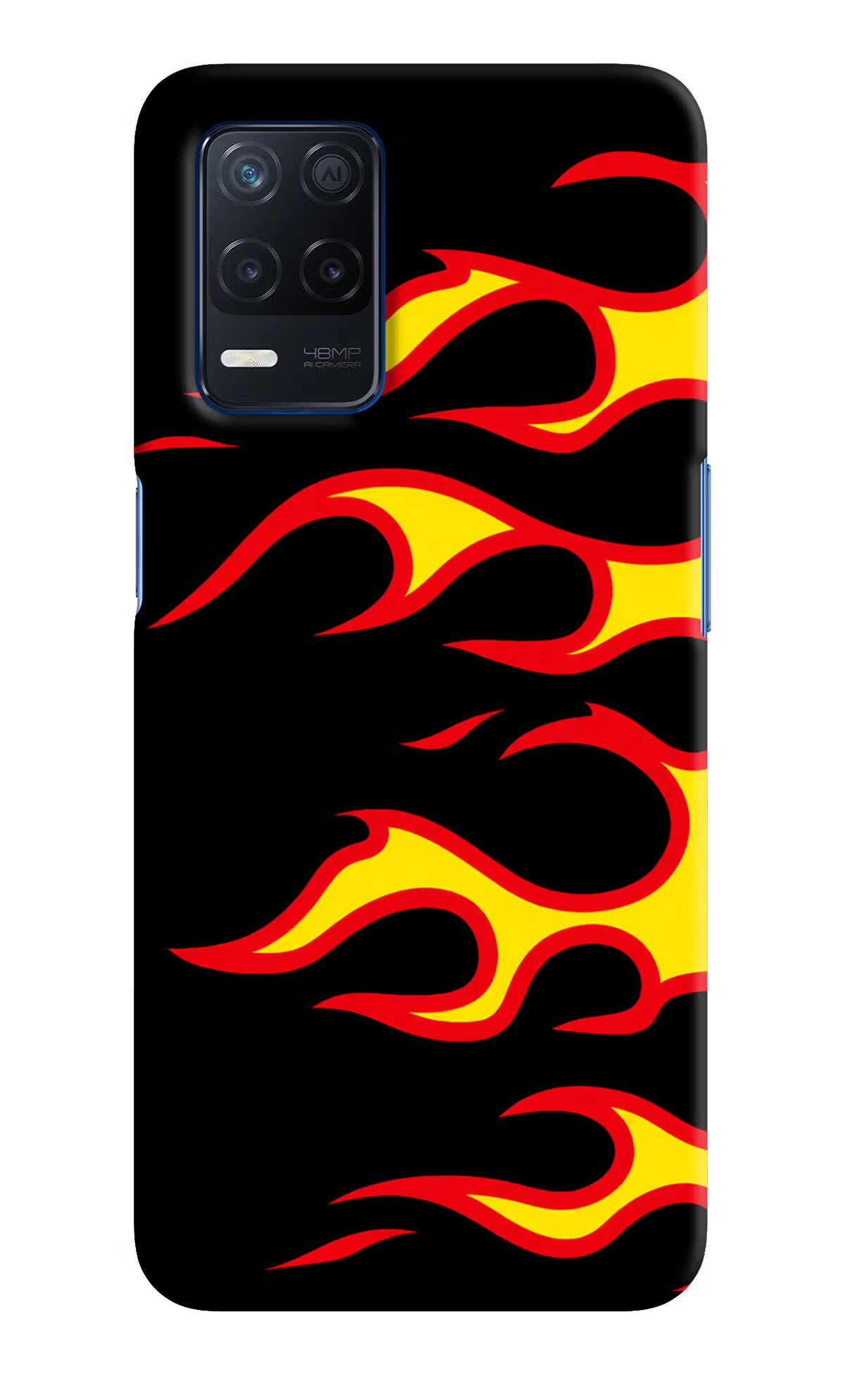 Side Sweep Flames Realme Narzo 30 5G Hard Case Back Cover by Casekaro