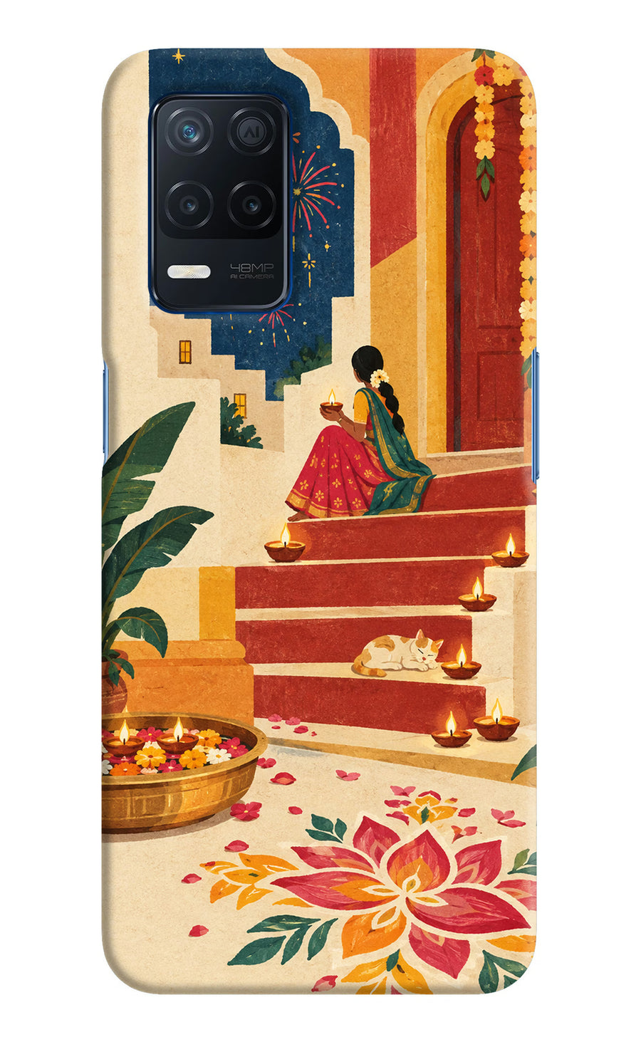 Diwali Rangoli Realme Narzo 30 5G Back Cover, Hard case