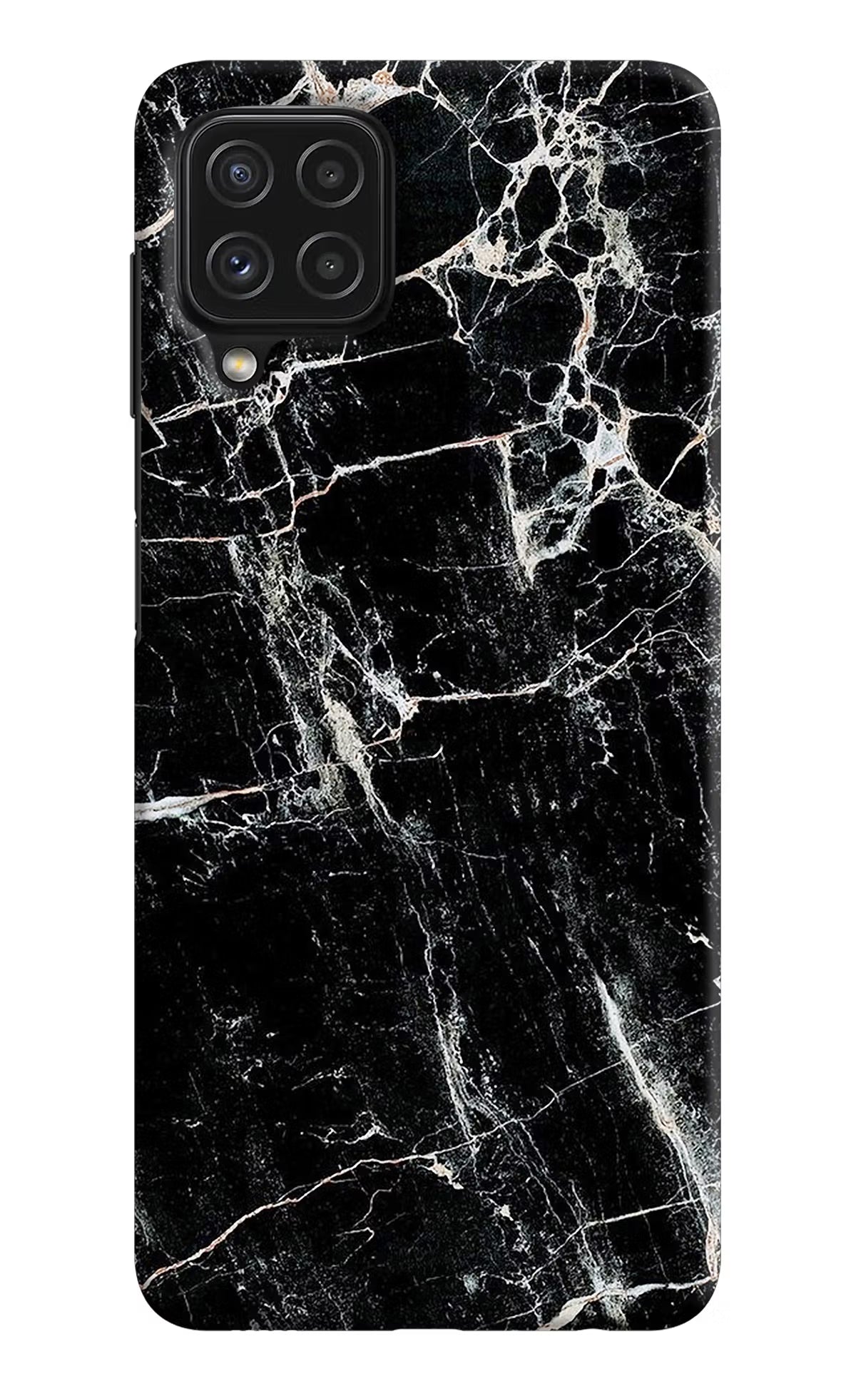 Black Marble Texture Samsung M32 Hard Case Back Cover by Casekaro