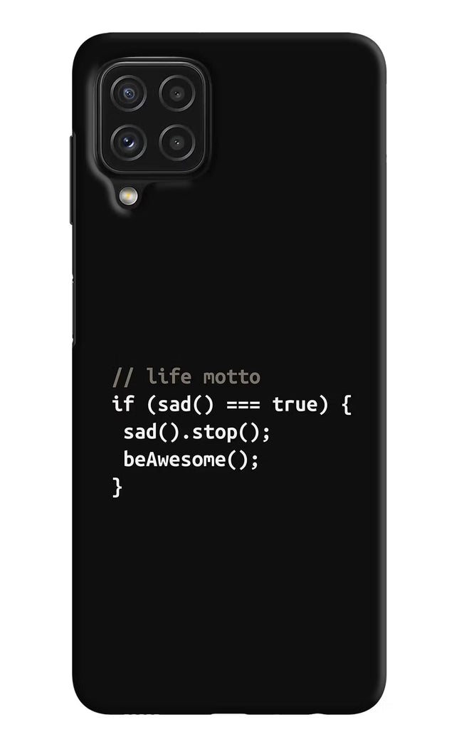 Life Motto Code Samsung M32 Hard Case Back Cover by Casekaro