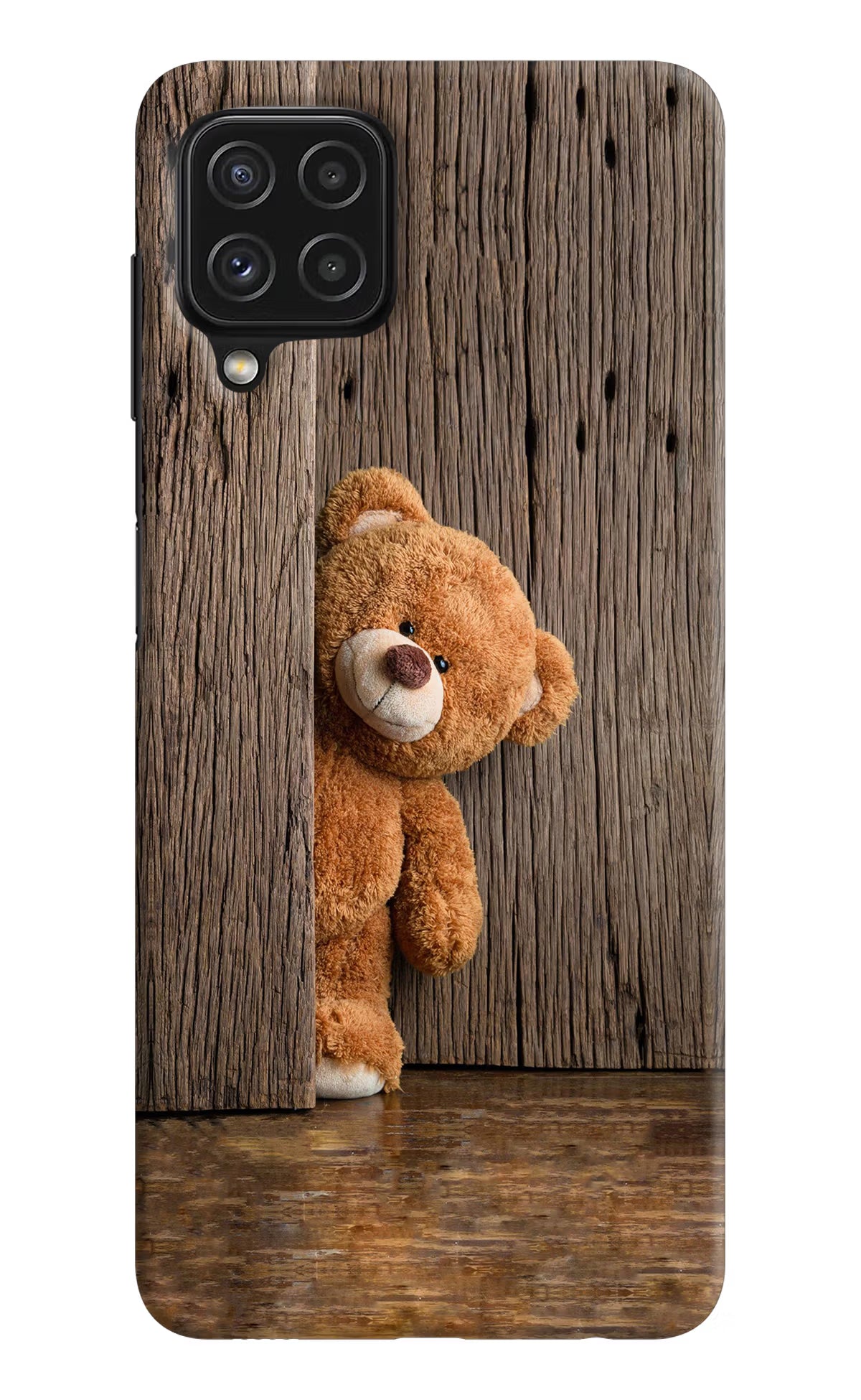 Teddy Wooden Samsung M32 Hard Case Back Cover by Casekaro