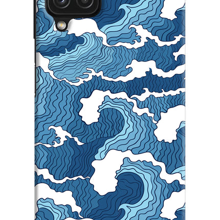 Blue Waves Samsung M32 Hard Case Back Cover by Casekaro