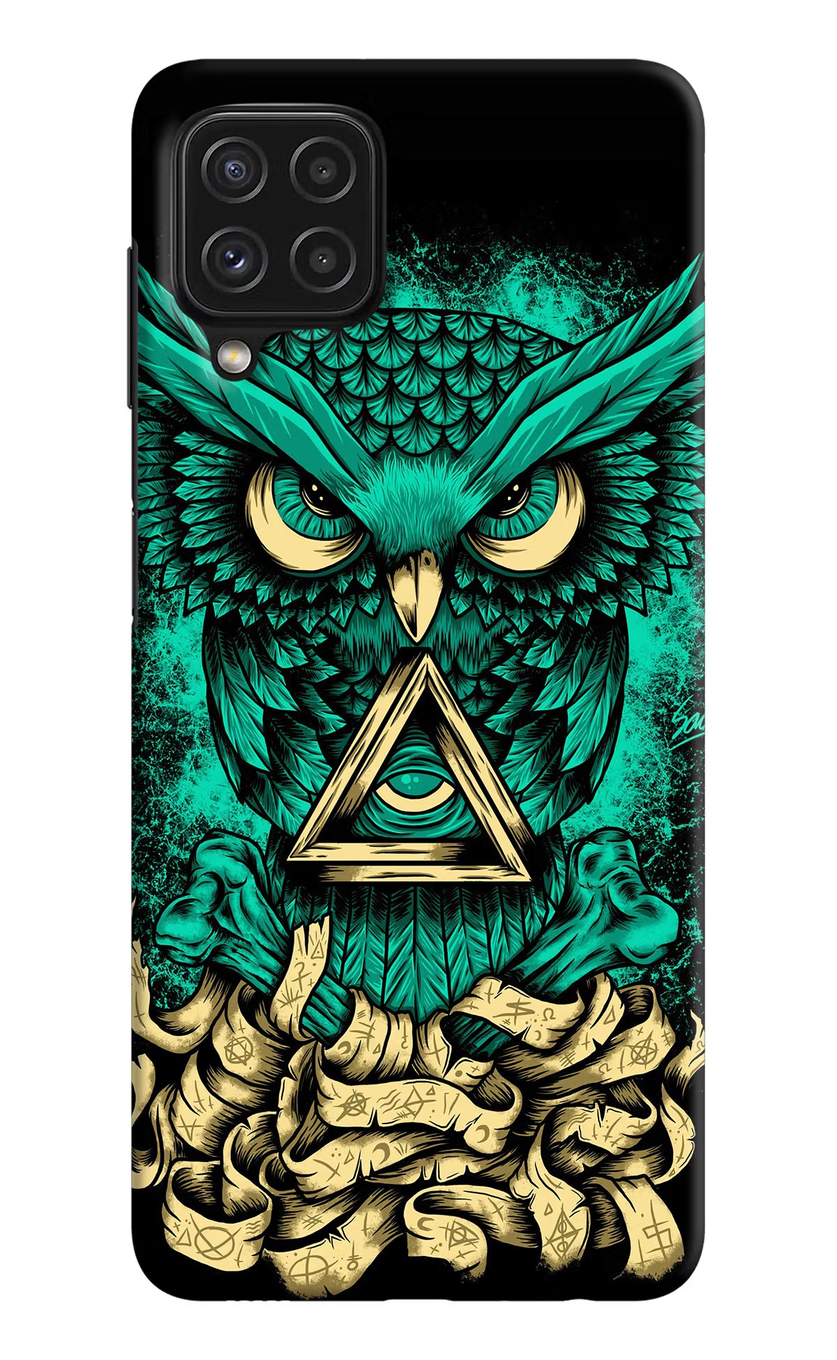 Green Owl Samsung M32 Hard Case Back Cover by Casekaro